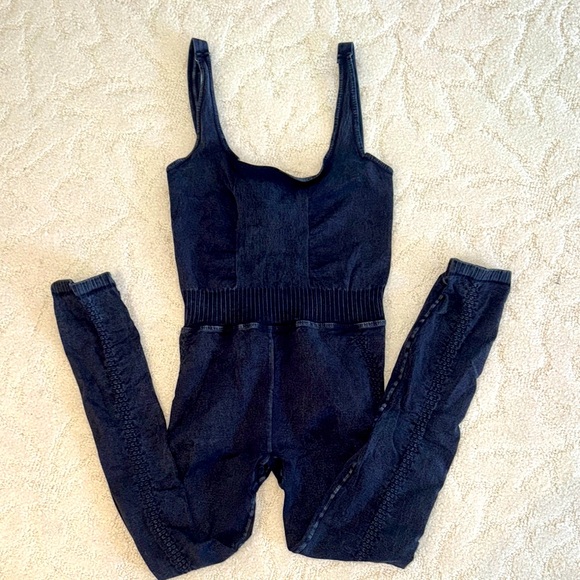 Free People movement good karma onesie xs/s washed black - Picture 1 of 3